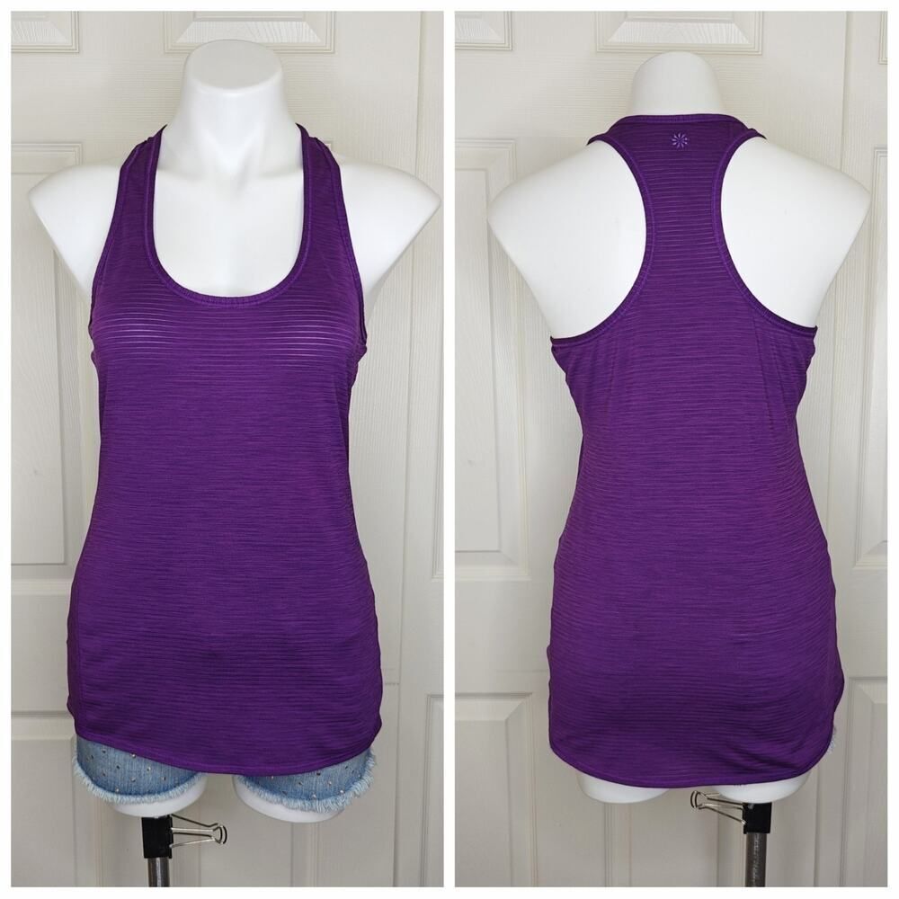 Athleta purple stripe racerback tank top sz MT
